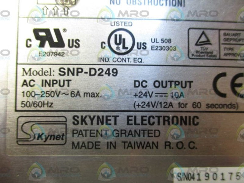 SKYNET ELECTRIC SNP-D249 POWER SUPPLY *NEW NO BOX*