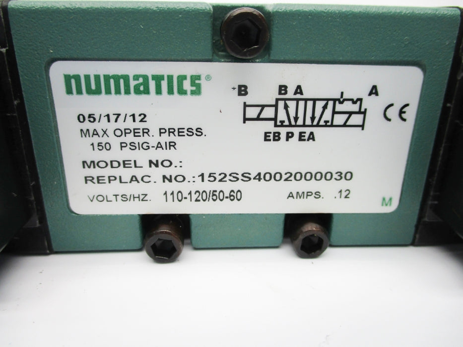 NUMATICS 152SS4002000030 100-115/110-120V 150PSIG NSNP