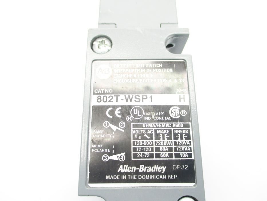 ALLEN BRADLEY 802T-WSP1 SER. H NSNP
