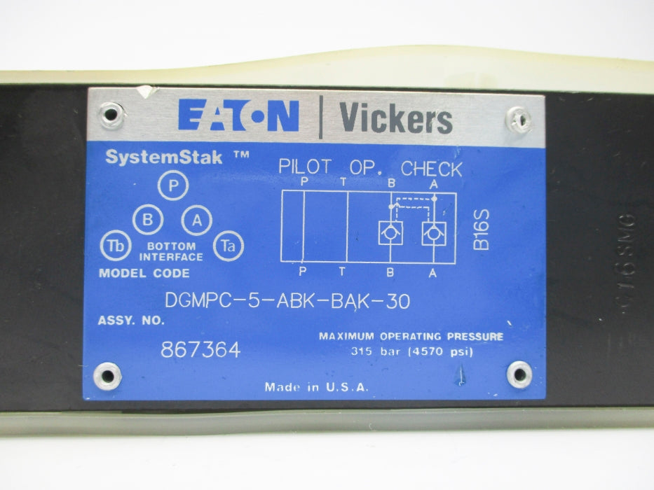 EATON DGMPC5ABKBAK30 867364 4570PSI NSNP