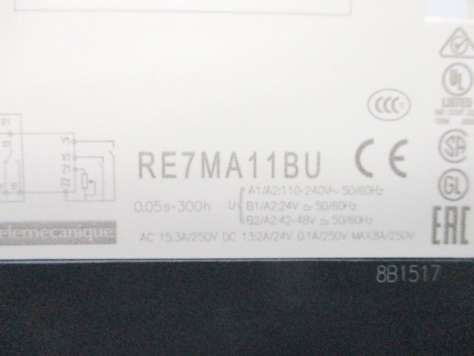SCHNEIDER ELECTRIC RE7MA11BU 250VDC 0.05S-300H NSNP