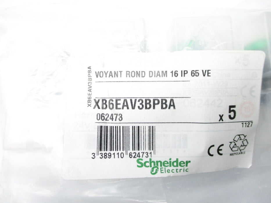 SCHNEIDER ELECTRIC XB6EAV3BPBA (PKG OF 5) NSMP