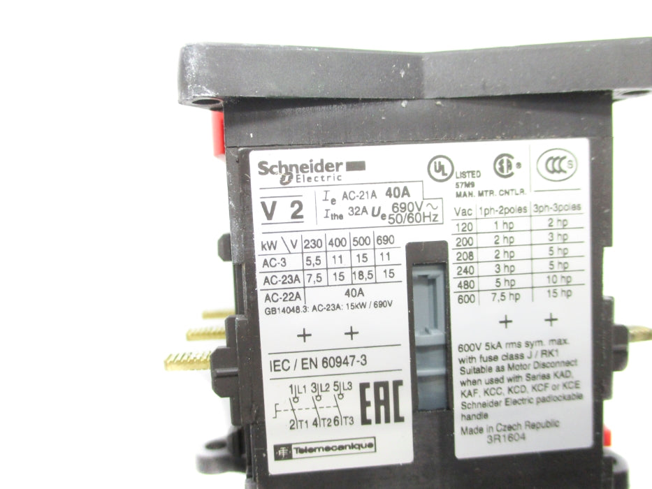 SCHNEIDER ELECTRIC V2 (AS PICTURED) UNMP