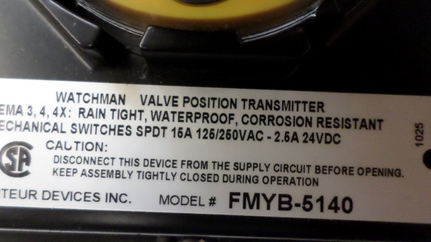 MONITEUR DEVICES FMYB-5140 VALVE POSITION TRANSMITTER *NEW NO BOX*