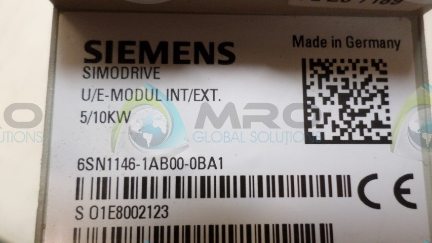 SIEMENS SIMODRIVE 6SN1146-1AB00-0BA1 SERVO DRIVE POWER SUPPLY *NEW NO BOX*