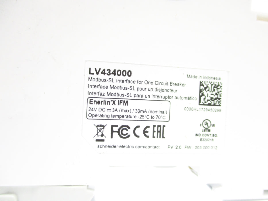 SCHNEIDER ELECTRIC LV434000 24VDC 3A NSNP