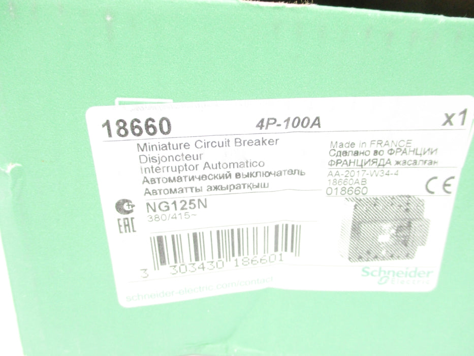 SCHNEIDER ELECTRIC 18660 100A 380/415V NSMP