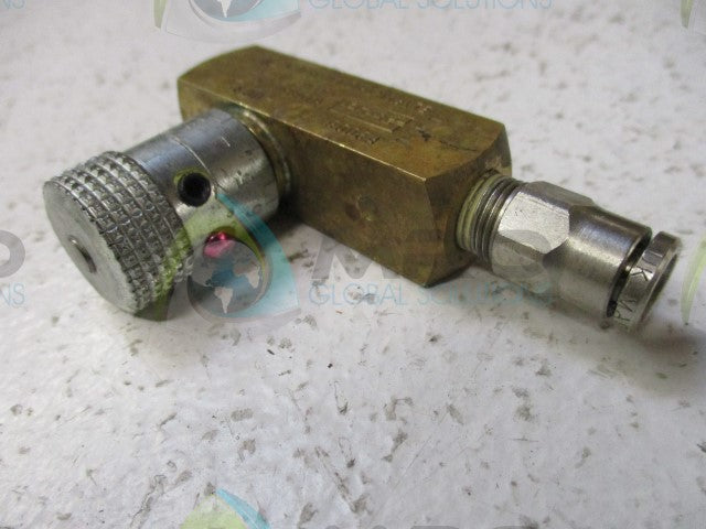 PARKER F200B-110R BRASS FLOW CONTROL VALVE *USED*