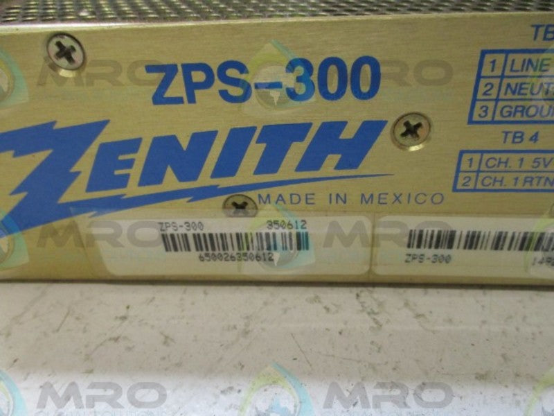 ZENITH ZPS-300 POWER SUPPLY *USED*