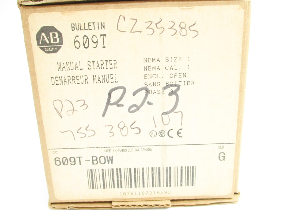 ALLEN BRADLEY 609T-BOW SER. G (BR/WH) NSMP