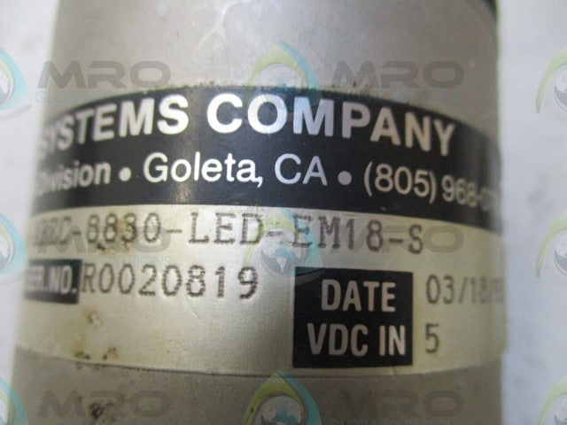 BEI MOTION SYSTEMS H25E-F1-SS-2000-ABZC-8830-LED-EM18-S OPTICAL ENCODER *USED*