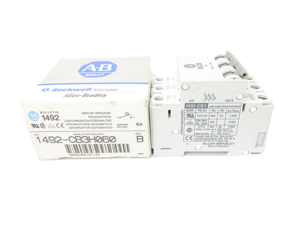 ALLEN BRADLEY 1492-CB3H060 SER. B 6A 480VAC NSMP