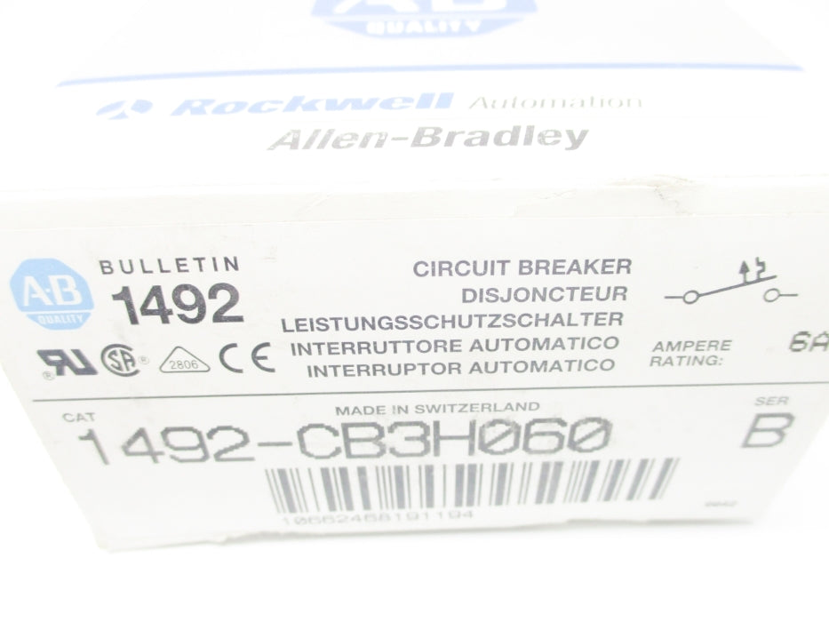 ALLEN BRADLEY 1492-CB3H060 SER. B 6A 480VAC NSMP