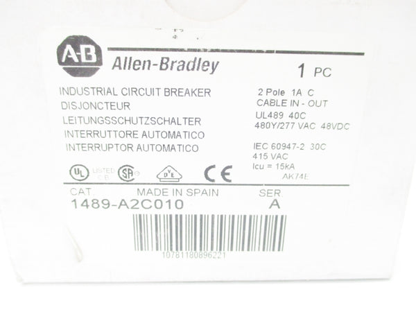 ALLEN BRADLEY 1489-A2C010 SER. A 1A 277VAC NSMP