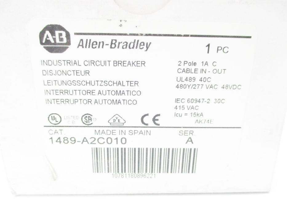 ALLEN BRADLEY 1489-A2C010 SER. A 1A 277VAC NSMP