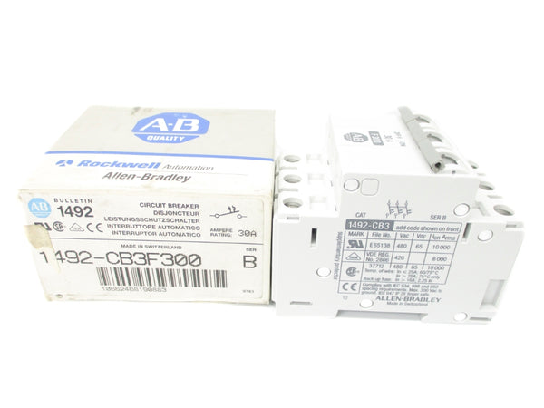 ALLEN BRADLEY 1492-CB3F300 SER. B 30A 480VAC NSMP