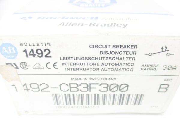 ALLEN BRADLEY 1492-CB3F300 SER. B 30A 480VAC NSMP