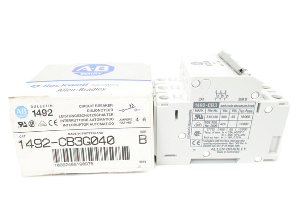 ALLEN BRADLEY 1492-CB3G040 SER. B 4A 480VAC NSMP