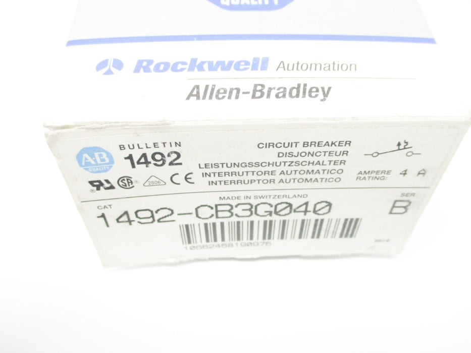 ALLEN BRADLEY 1492-CB3G040 SER. B 4A 480VAC NSMP