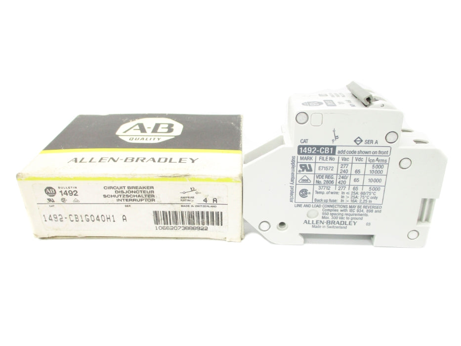 ALLEN BRADLEY 1492-CB1G040H1 SER. A 4A 277VAC NSMP