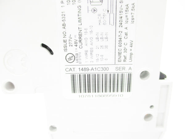 ALLEN BRADLEY 1489-A1C300 SER. A 30A 277VAC NSNP