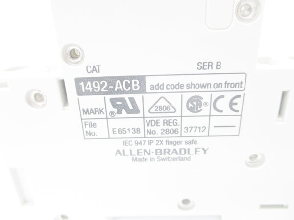 ALLEN BRADLEY 1492-ACBS2 SER. B 277VAC 6A NSNP