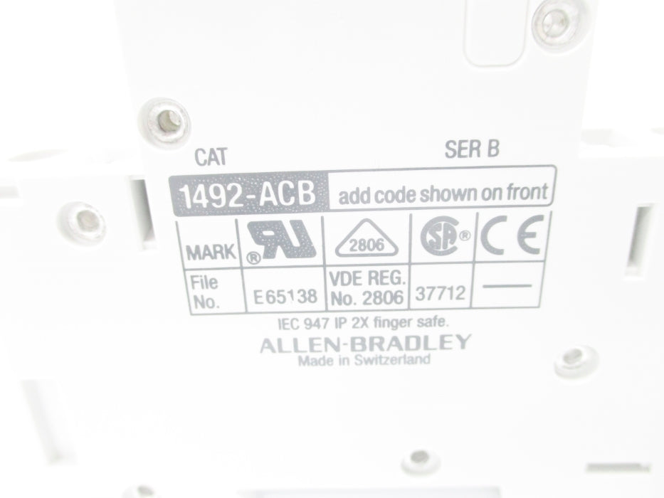 ALLEN BRADLEY 1492-ACBS2 SER. B 277VAC 6A NSNP