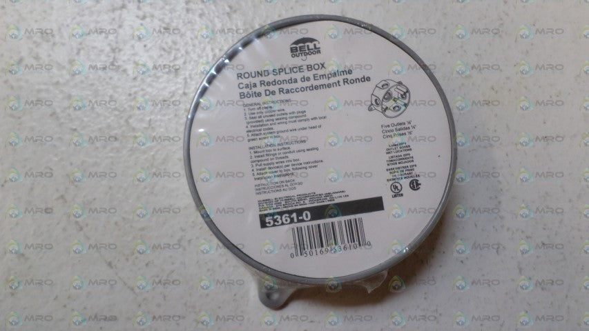 BELL OUTDOOR 5361-0 ROUND SPLICE BOX *NEW IN ORIGINAL PACKAGE*