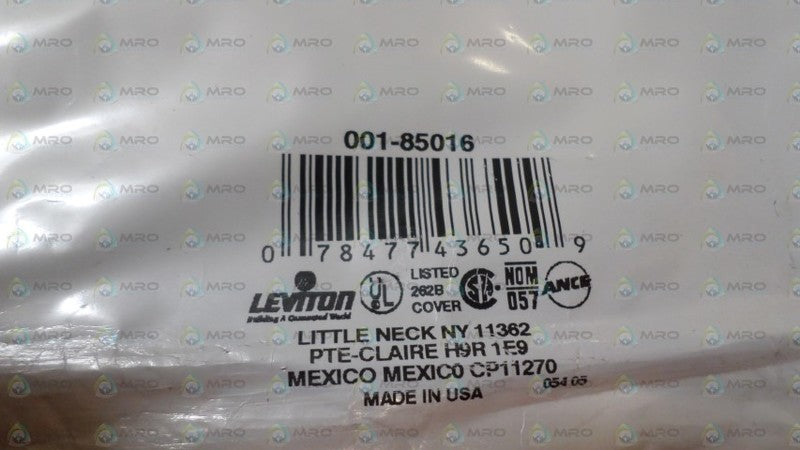 LEVITON 001-85016 DUPLEX RECEPTACLE WALLPLATE * NEW IN FACTORY BAG *