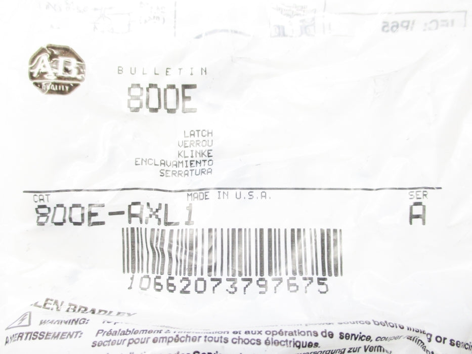 ALLEN BRADLEY 800E-AXL1 SER. A NSMP