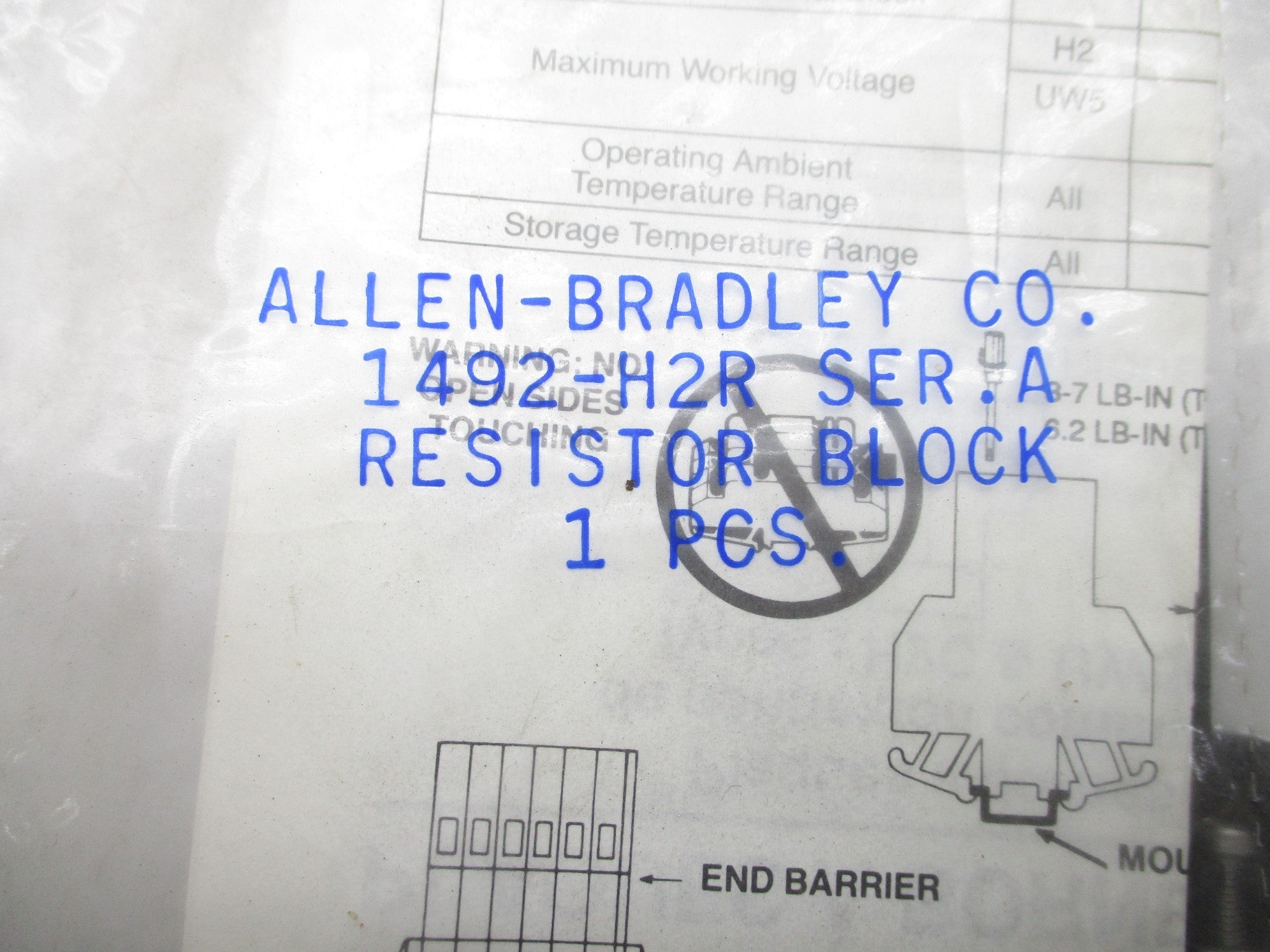 ALLEN BRADLEY 1492-H2R SER. A NSMP