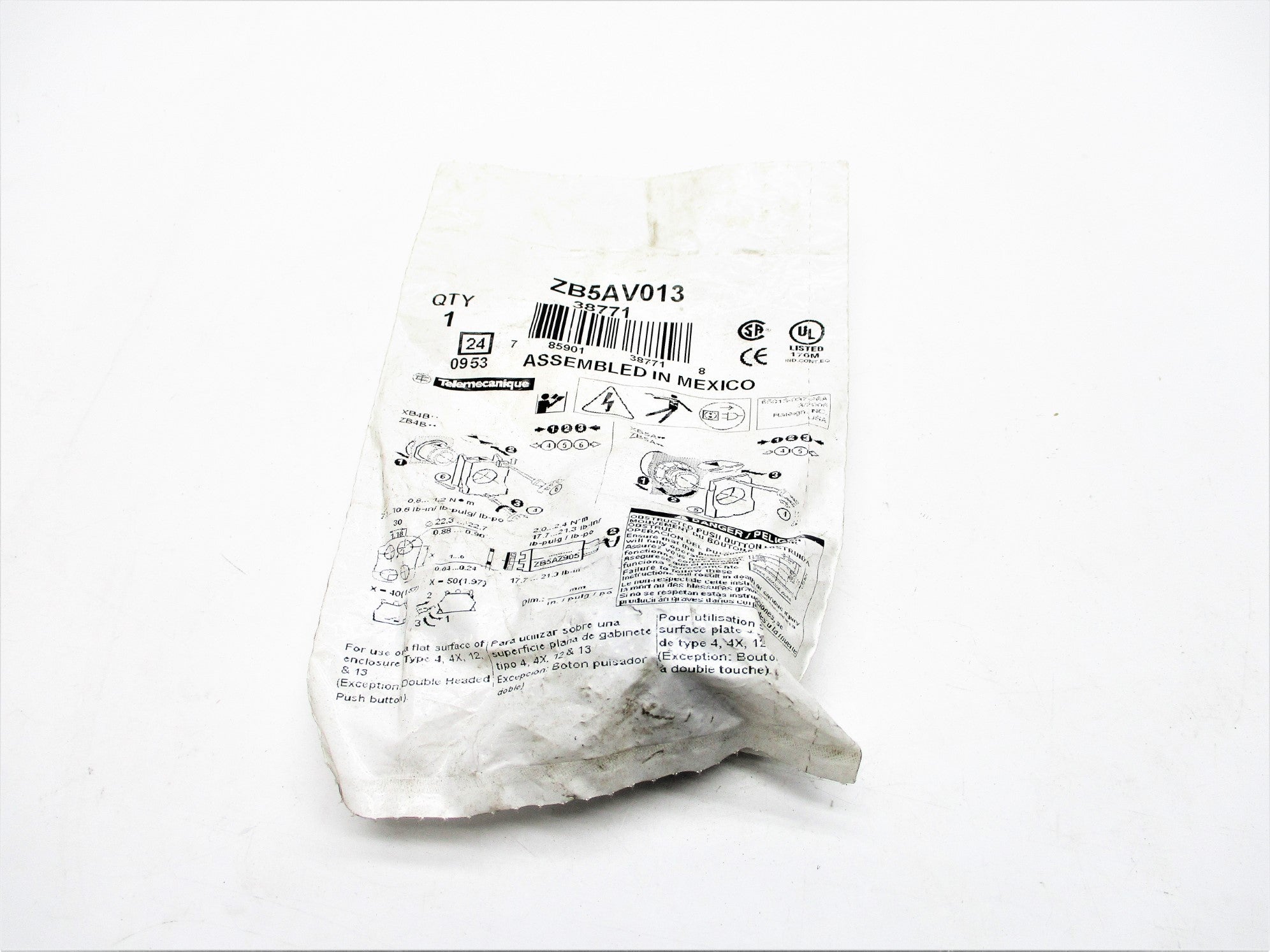 SCHNEIDER ELECTRIC ZB5AV013 38771 NSMP