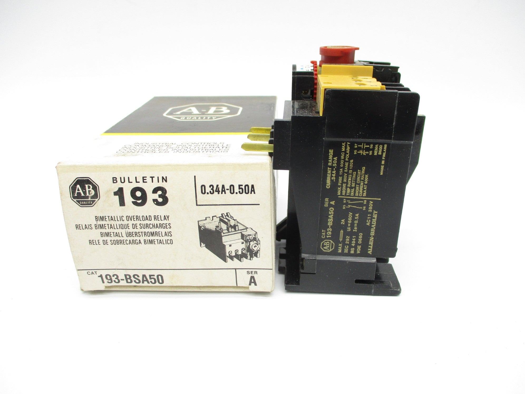 INDUSTRIAL SPARE PART 193-BSA50 SER. A .34-.50A (BK/YL) NSMP