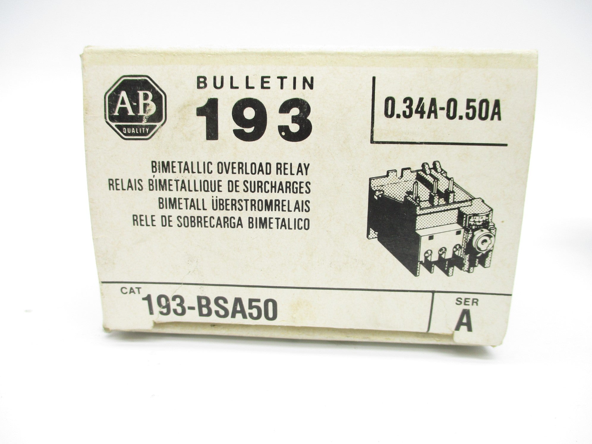 INDUSTRIAL SPARE PART 193-BSA50 SER. A .34-.50A (BK/YL) NSMP