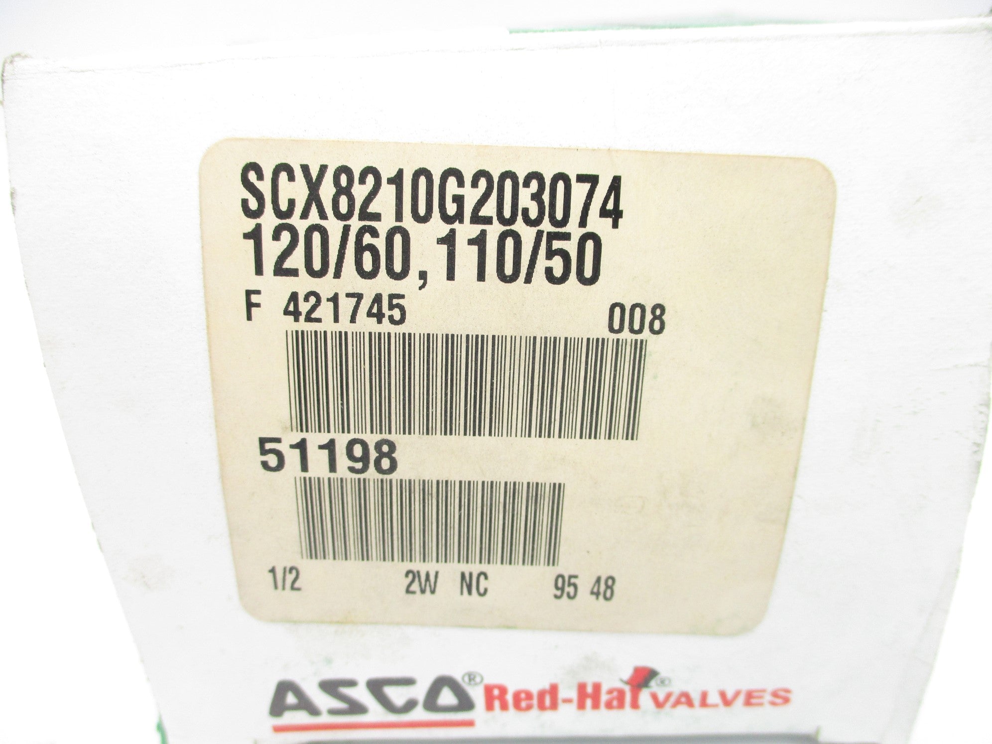 ASCO SCX8210G203074 120/60 110/50 5-200PSI NSMP