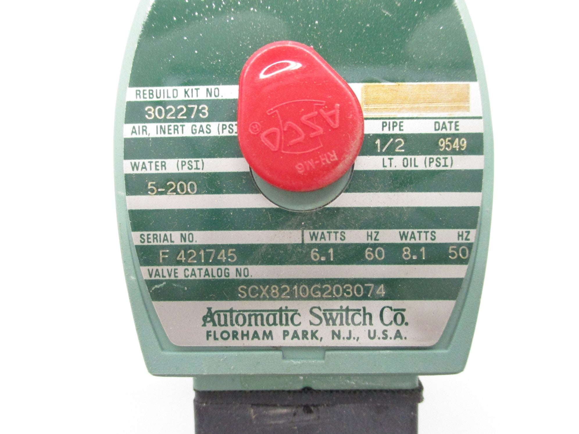 ASCO SCX8210G203074 110/120V 5-200PSI NSNP