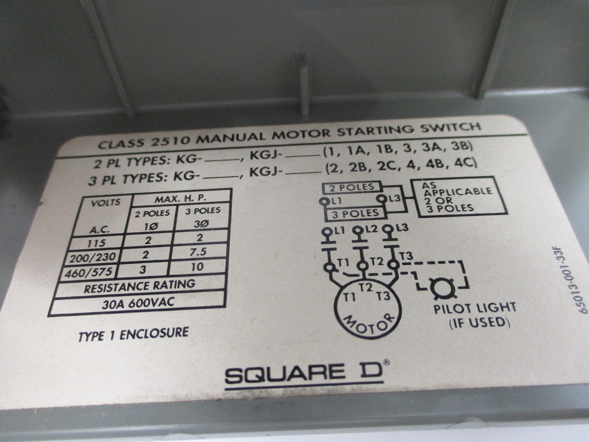 SQUARE D 2510KG1 NSNP