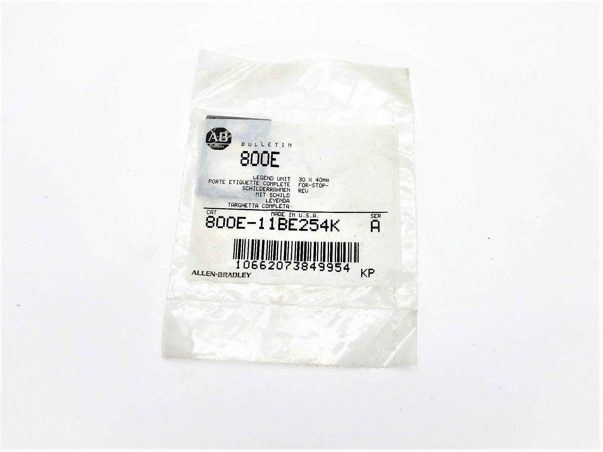 INDUSTRIAL SPARE PART 800E-11BE254K SER. A NSMP