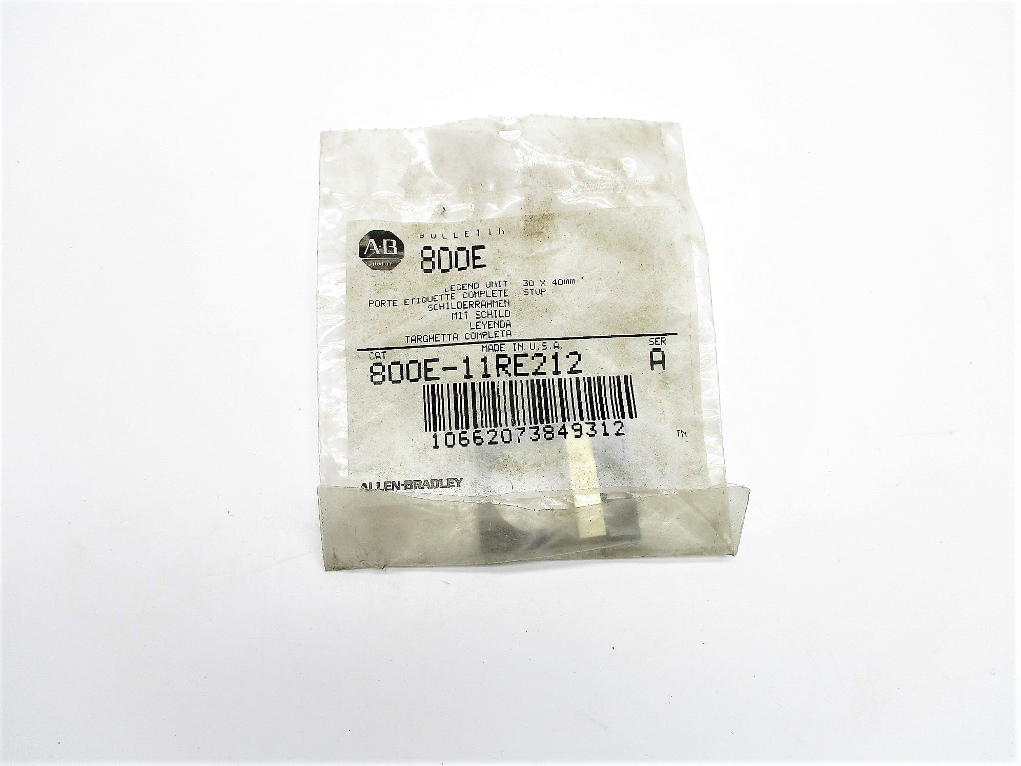 INDUSTRIAL SPARE PART 800E-11RE212 SER. A NSMP