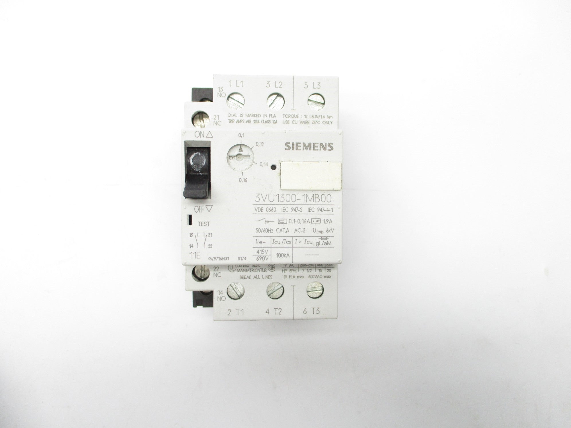 SIEMENS 3VU1300-1MB00 0.1-0.16A NSNP