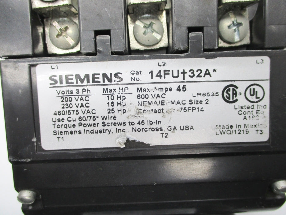SIEMENS 14FU+32A 48BTF3S00 UNMP