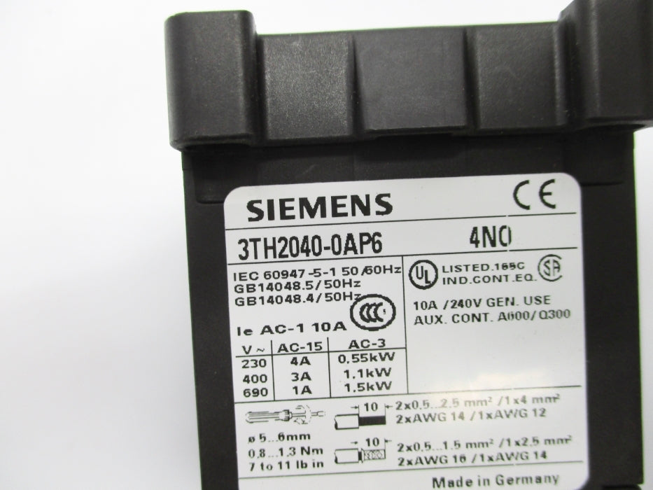 SIEMENS 3TH2040-0AP6 220/240V NSNP