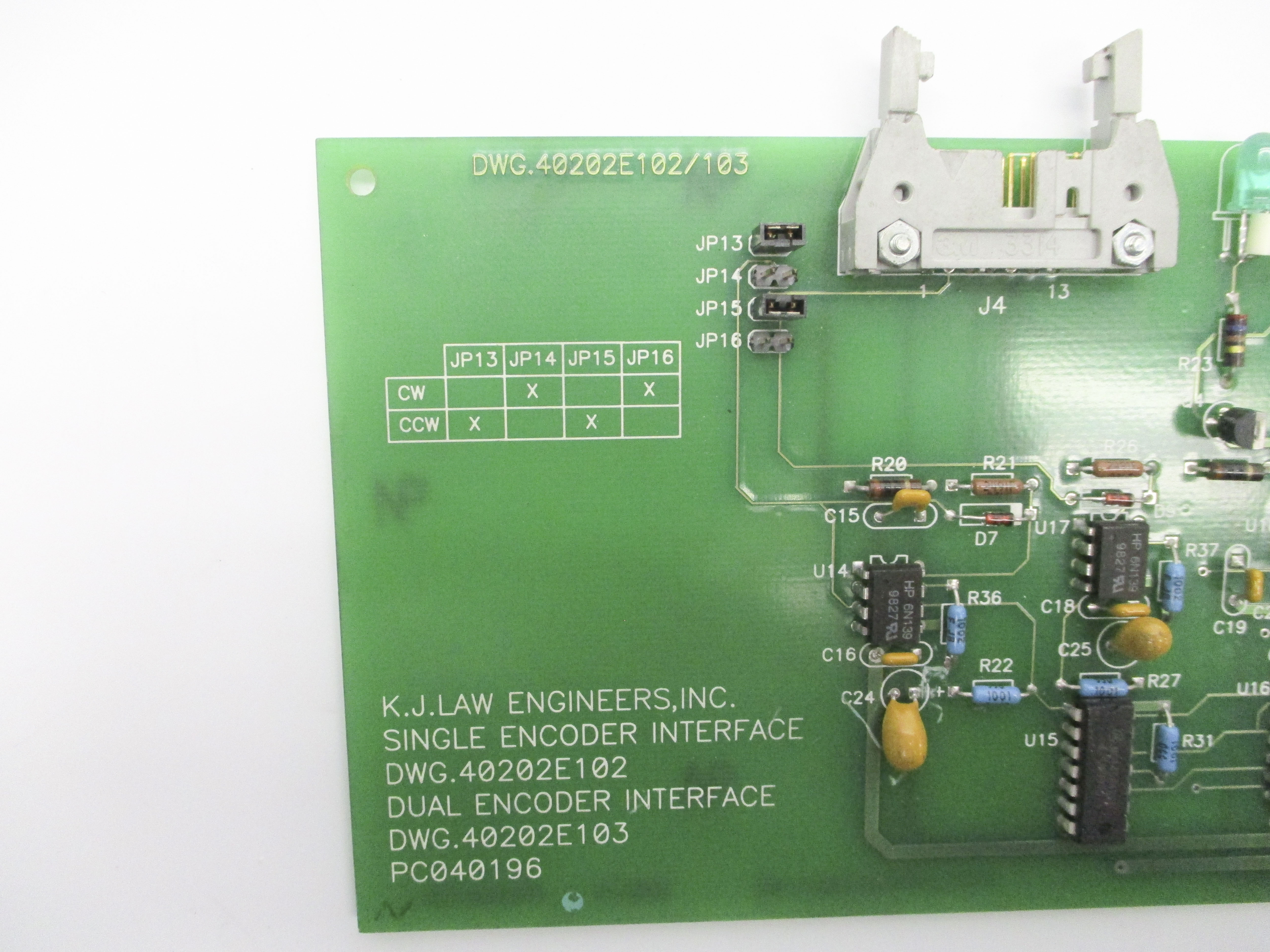 K.J. LAW ENGINEERING 40202E102/103 UNMP