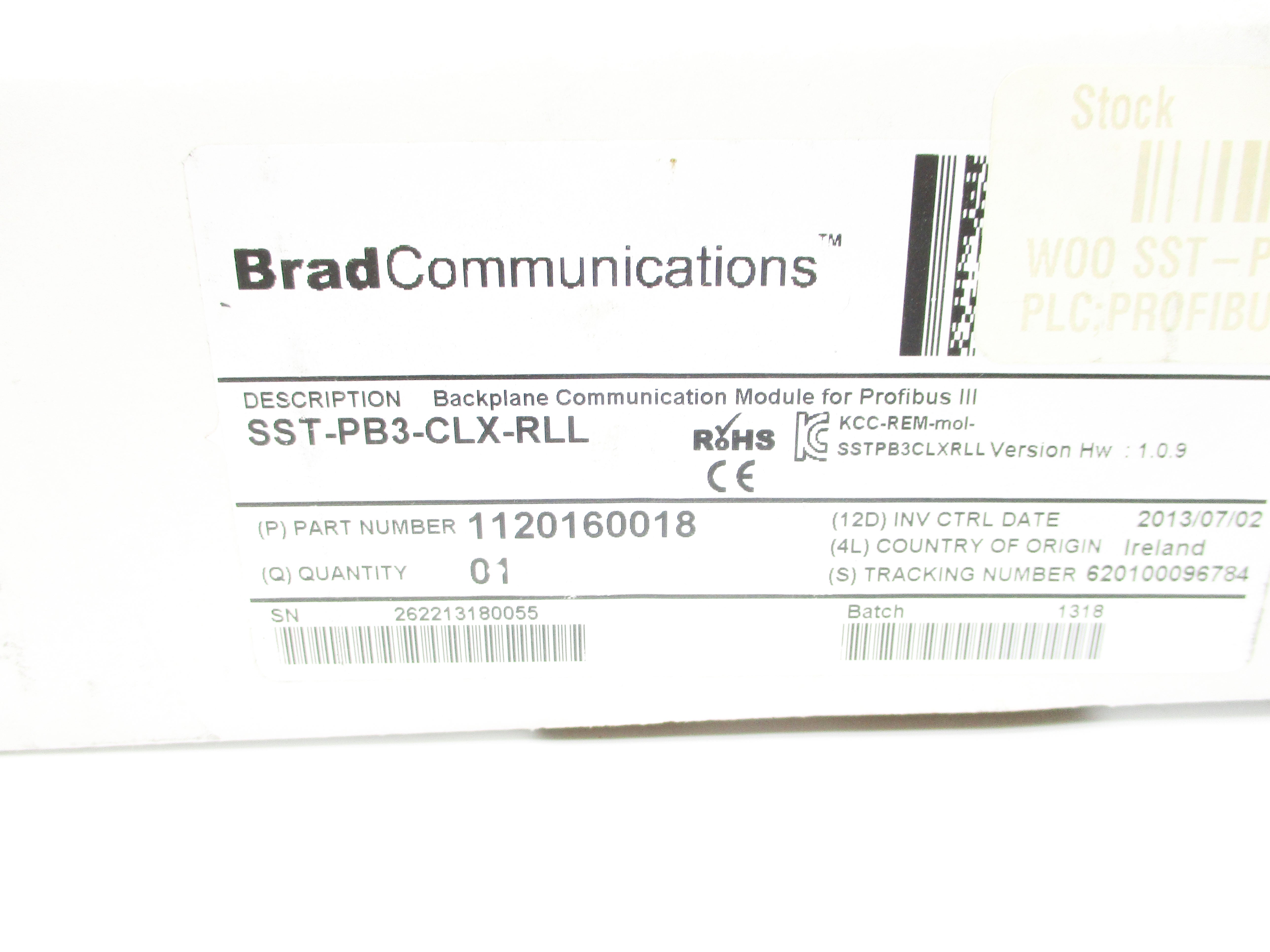 BRAD COMMUNICATIONS SST-PB3-CLX-RLL 1120160018 24VDC NSFS