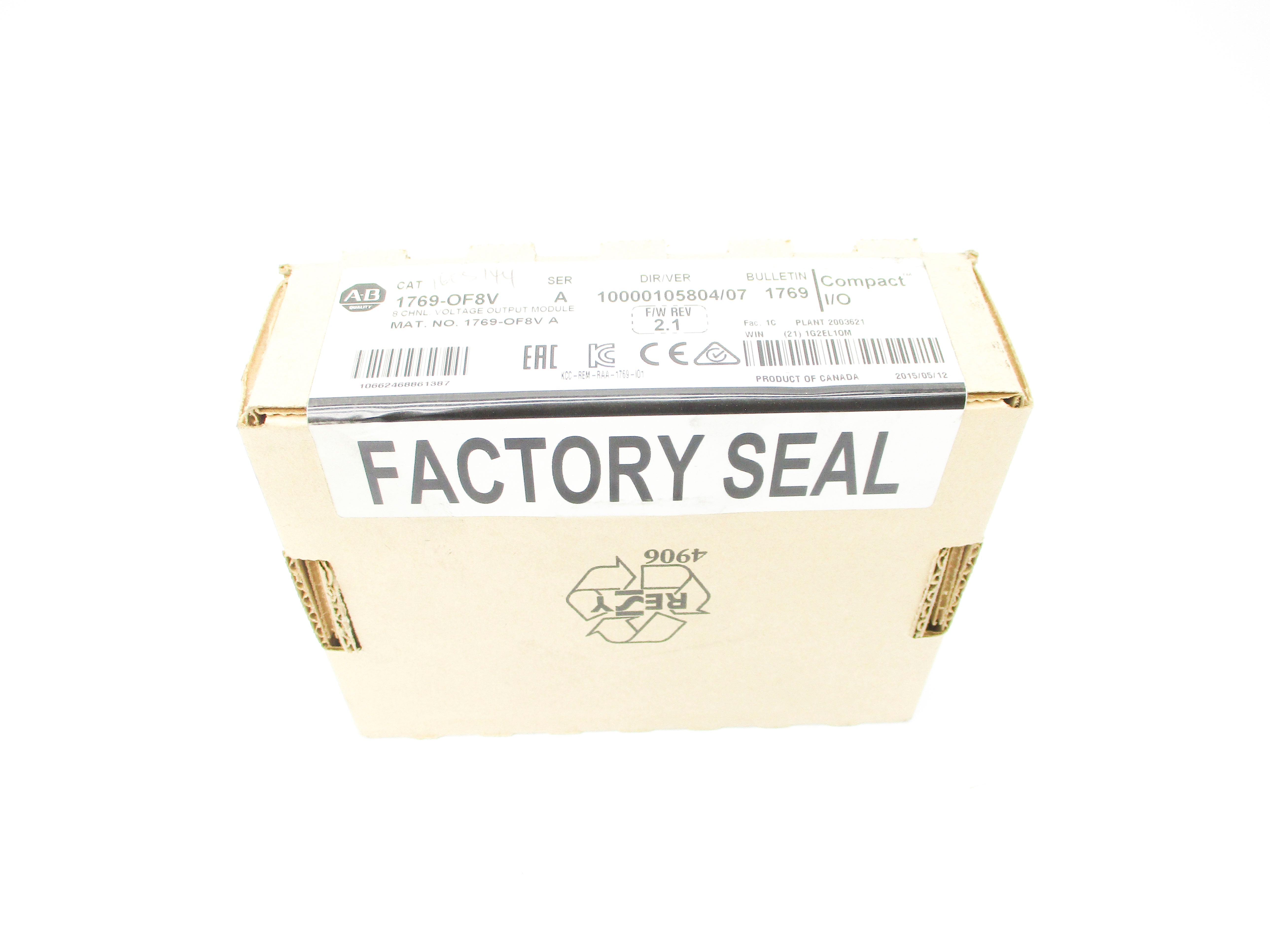 ALLEN BRADLEY 1769-OF8V SER. A F/W 2.1 DATE: 2015 NSFS