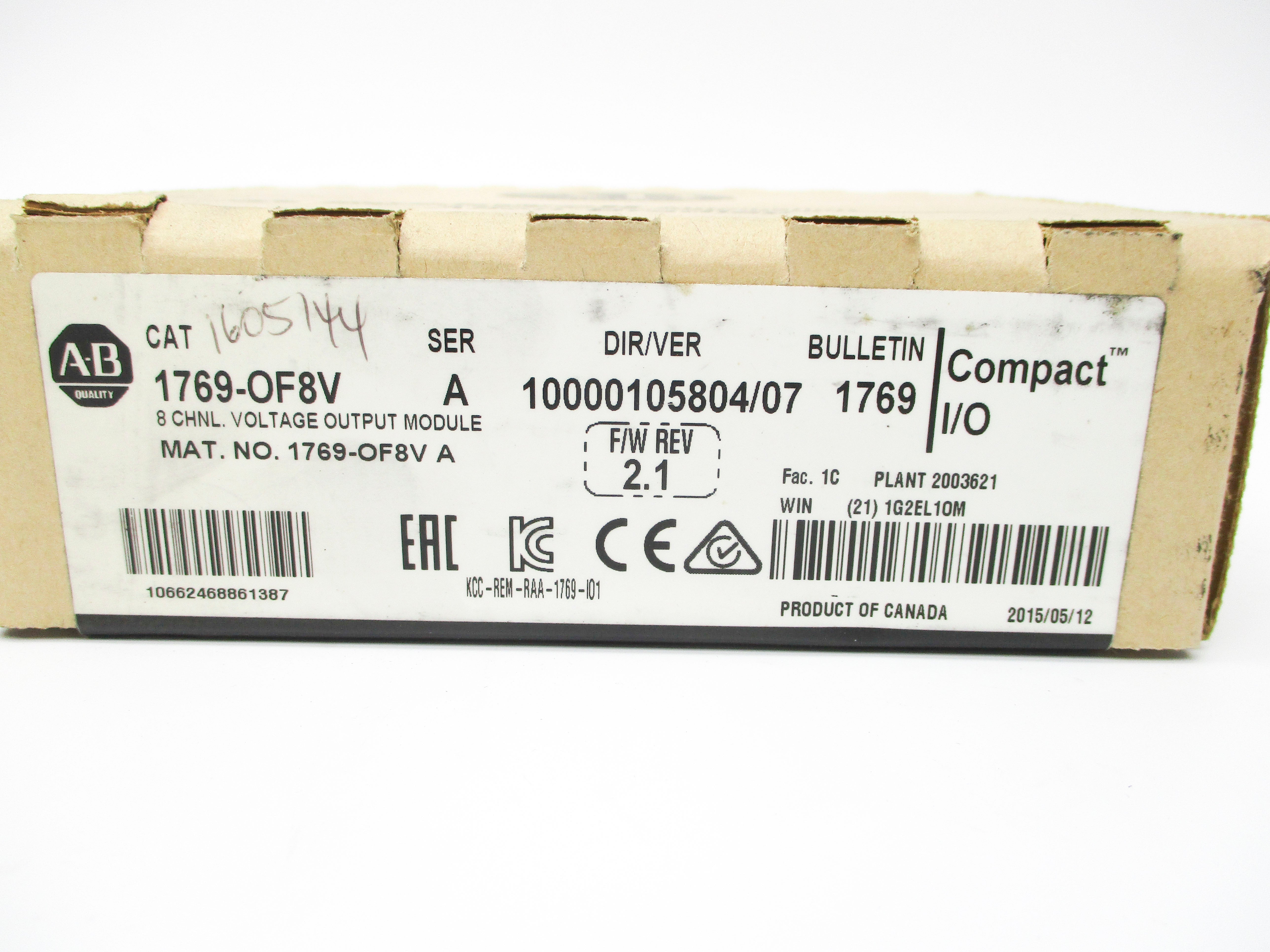 ALLEN BRADLEY 1769-OF8V SER. A F/W 2.1 DATE: 2015 NSFS