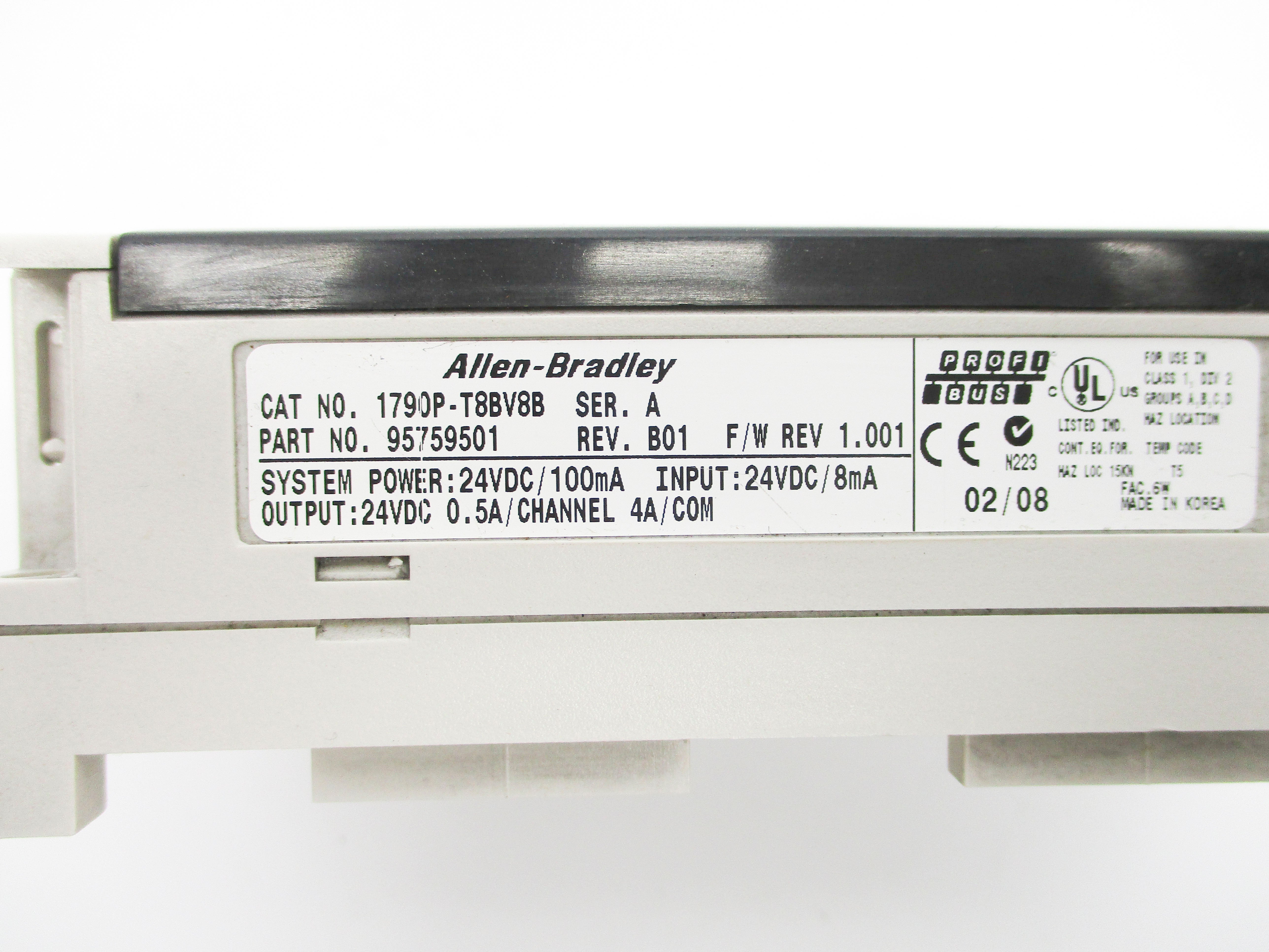 ALLEN BRADLEY 1790P-T8BV8B SER. A F/W 1.001 NSNP