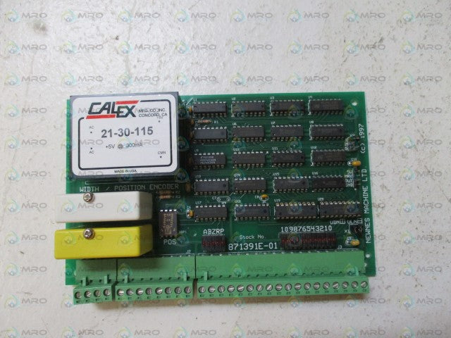 NEWNES MACHINE 871391E-01 PC RELAY BOARD ASSEMBLY *NEW NO BOX*
