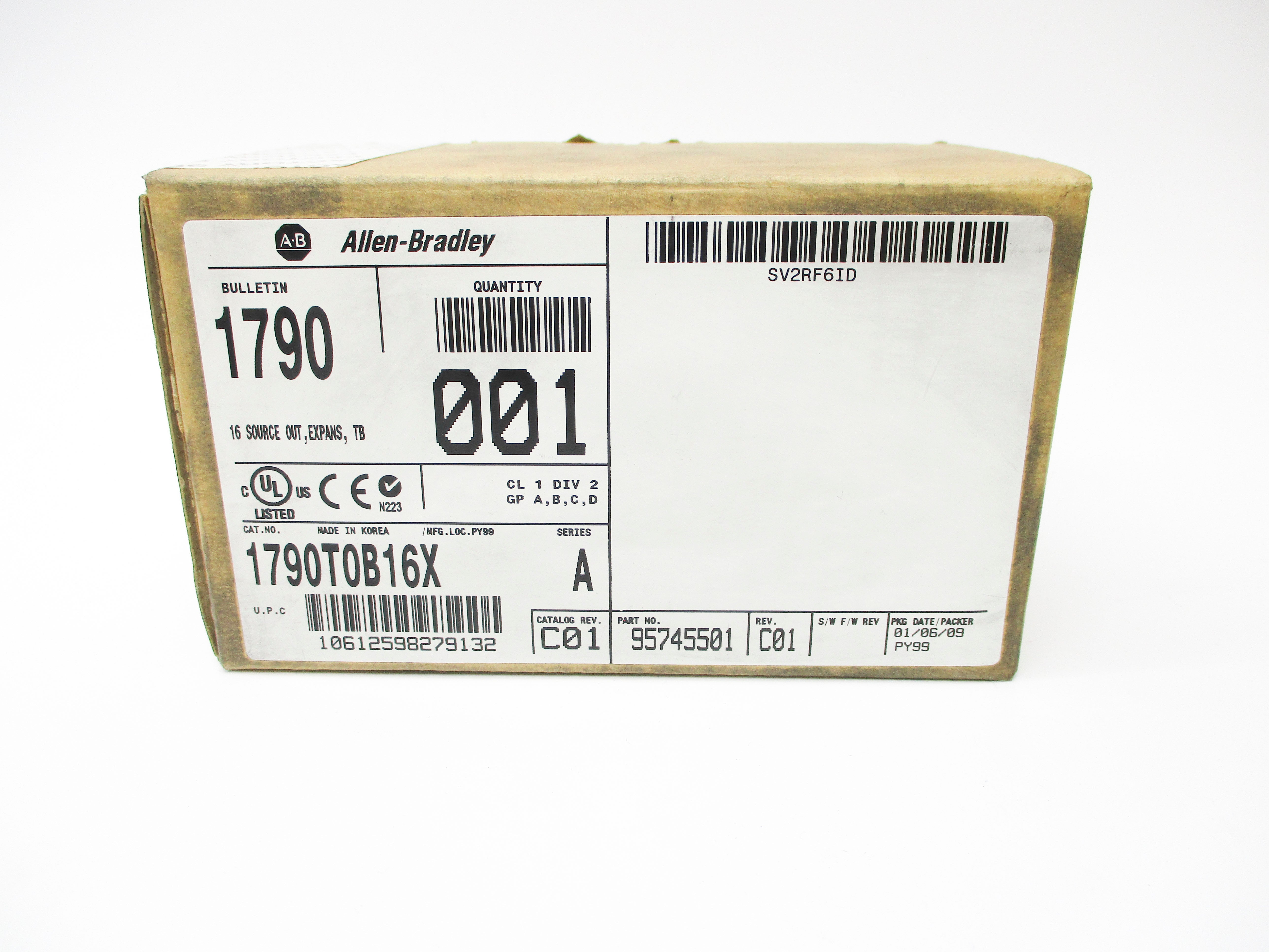 ALLEN BRADLEY 1790-T0B16X SER. A NSMP