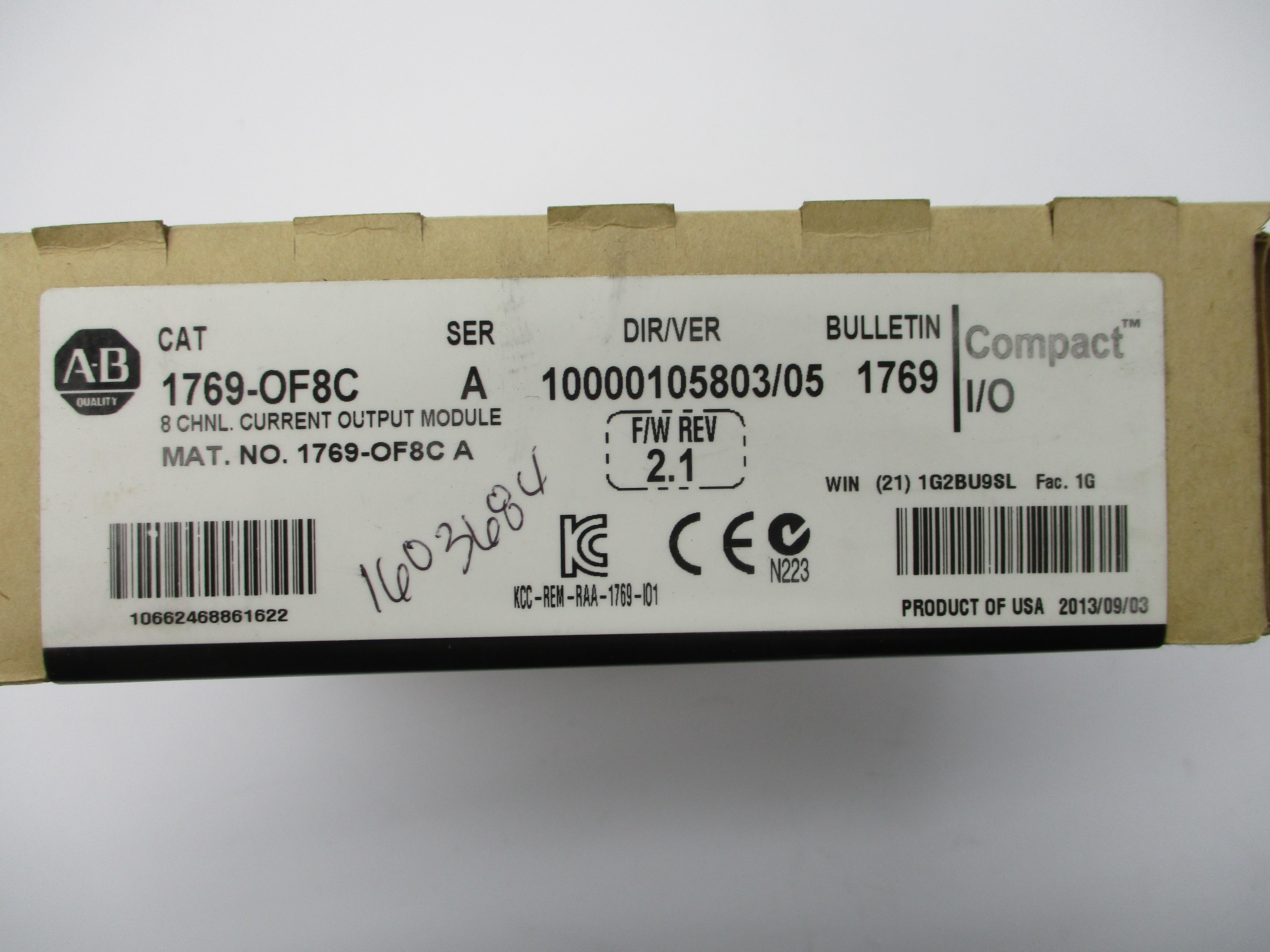 ALLEN BRADLEY 1769-OF8C SER. A F/W 2.1 DATE: 2013 NSFS